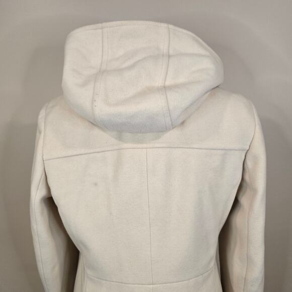Women's Pendleton Beige Wool Cashmere Blend Hooded Pea Coat | Size 10 - Picture 6 of 13